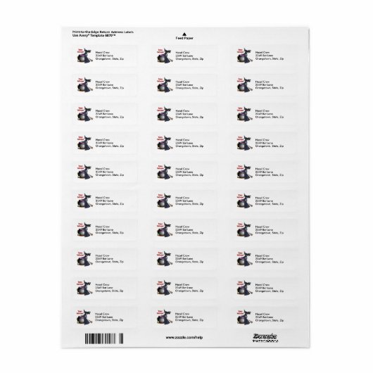Gute Looking Hexe und Cauldron Address Labels (Vorne)