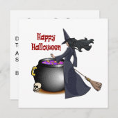 Gute Looking Hexe und der Cauldron Einladung (Vorne/Hinten)