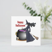 Gute Looking Hexe und der Cauldron Einladung (Stehend Vorderseite)