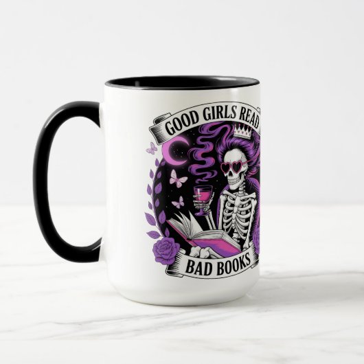 Gute Mädchen lesen schlechte Bücher Tasse (Links)