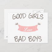 Gute Mädchen Liebe schlechte Jungen Postkarte (Vorne/Hinten)