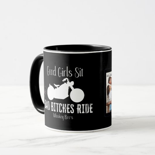 Gute Mädchen sitzen, schwarz, laufen auf Diesel-Ta Tasse (Vorderseite Links)