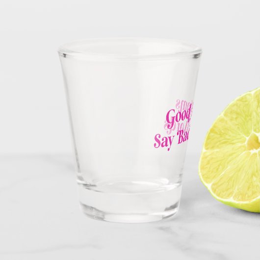 Gute Mamas sagen schlechte Worte pink Retro Schnapsglas (Links)