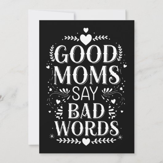 Gute Mamas sagen schlechte Worte zum sonnigen Mutt Einladung (Vorderseite)