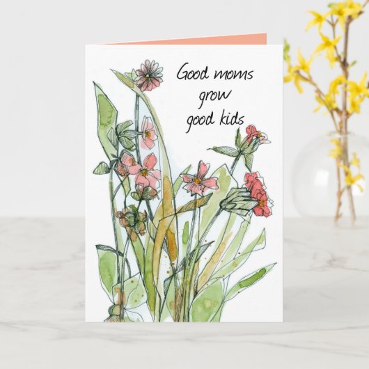 Gute Mamas Wildblumen zum Muttertag Karte (Gelbe Blume)