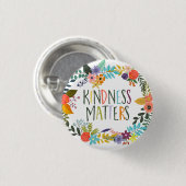 Güte Materie, gütige Zitate, Boho blumenorange Button (Vorne & Hinten)