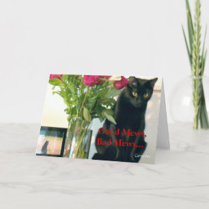 "Gute Mews/schlechte Mews" Geburtstag Karte