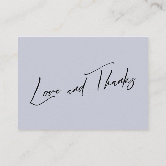 Gute moderne Handschrift, einfach, trostlos blau Begleitkarte (Rückseite)