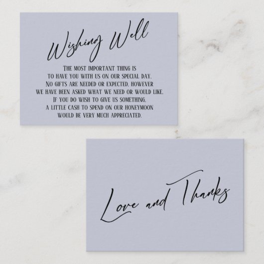 Gute moderne Handschrift, einfach, trostlos blau Begleitkarte (Vorne/Hinten)