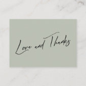 Gute moderne Handschrift, einfache Seite Grün Begleitkarte (Rückseite)