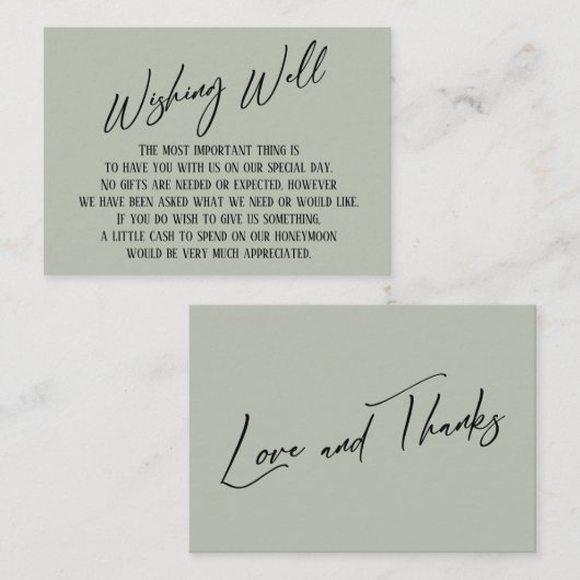 Gute moderne Handschrift, einfache Seite Grün Begleitkarte (Vorne/Hinten)