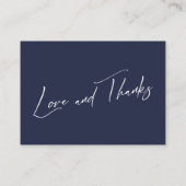 Gute moderne Handschrift Navy Blue Begleitkarte (Rückseite)