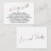 Gute moderne Rose Gold Handwriting Begleitkarte (Vorne/Hinten)