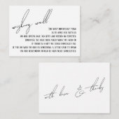 Gute moderne, schlanke Handschrift weiß Begleitkarte (Vorne/Hinten)