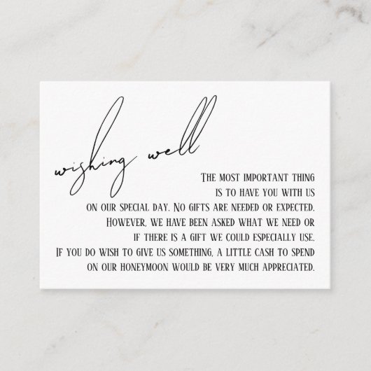 Gute moderne, schlanke Handschrift weiß Begleitkarte (Vorderseite)