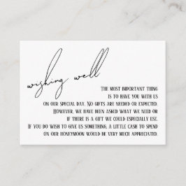 Gute moderne, schlanke Handschrift weiß Begleitkarte