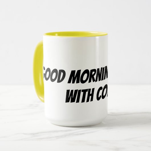 Gute Morgen beginnen mit Kaffee Tasse (Vorderseite Links)