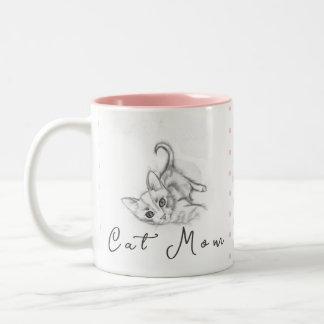 Gute Morgen Cat Mama Zweifarbige Tasse