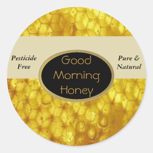 Gute Morgen Honey Labels Runder Aufkleber (Vorderseite)