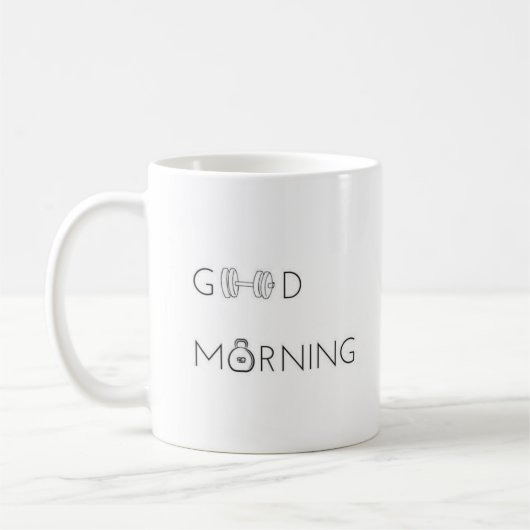 "Gute Morgen-" - klassische weiße Tasse (Links)
