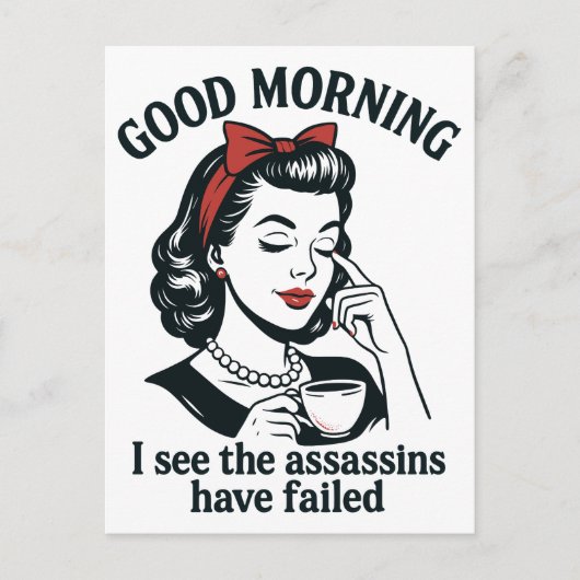 Gute MorgenAssassins Versagt Feiertagspostkarte (Vorderseite)