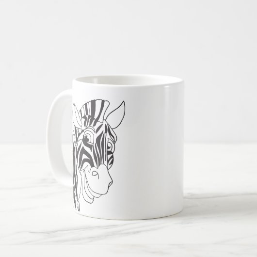 Gute Morgenbriefe Schönes Zebra Schwarz & Weiß Kaffeetasse (Vorderseite Links)