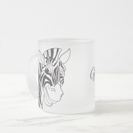 Gute Morgenbriefe Schönes Zebra Schwarz & Weiß Mattglastasse (Vorderseite Links)
