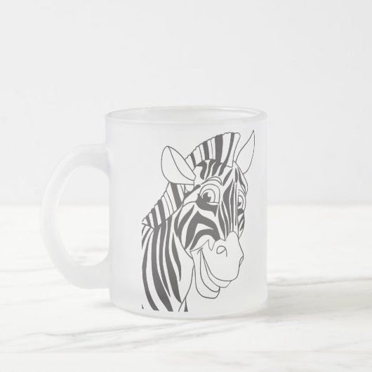 Gute Morgenbriefe Schönes Zebra Schwarz & Weiß Mattglastasse (Links)