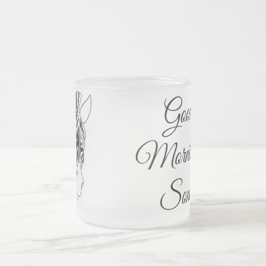 Gute Morgenbriefe Schönes Zebra Schwarz & Weiß Mattglastasse (Mittel)