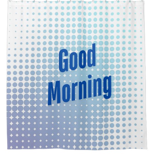 Gute morgendliche blaue Punkte Duschvorhang (Vorderseite)