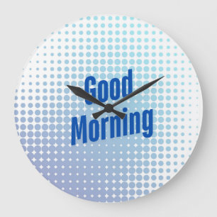 Gute morgendliche blaue Punkte Große Wanduhr