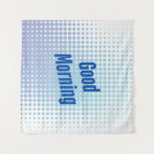 Gute morgendliche blaue Punkte Wandteppich (Vorderseite (Horizontal))