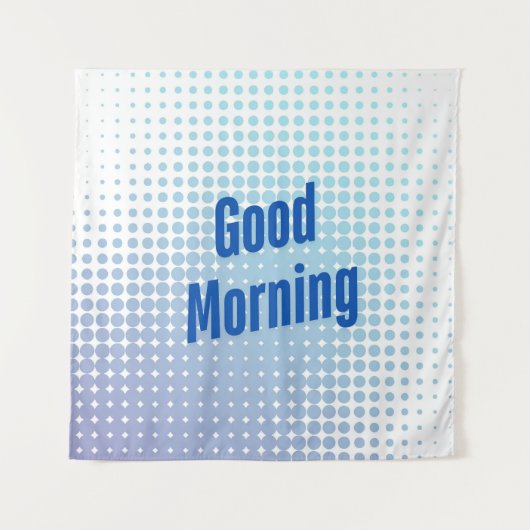 Gute morgendliche blaue Punkte Wandteppich (Vorderseite)