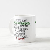 Gute Morgengraue Kaffee-Tasse oder Reiseumarmung Kaffeetasse (Vorderseite Links)