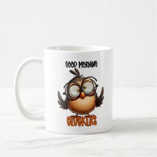 Gute Morgengrauen Funny Bird Typografy Kaffeetasse
