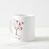 Gute Morgenhöre auf einem Baum Kaffeetasse (Vorderseite Links)