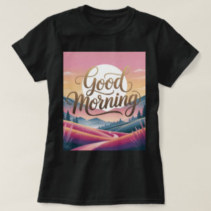 Gute Morgenkalligraphie Landschaft Schwarze Frauen T-Shirt