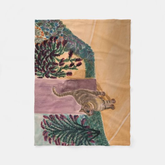 Gute Morgenkatze Fleecedecke (Vorderseite)