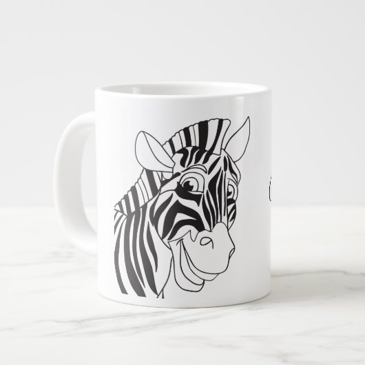 Gute Morgenlesung Schönes Zebra Schwarz & Weiß Jumbo-Tasse (Vorderseite Links)