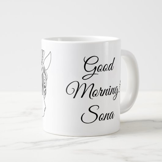 Gute Morgenlesung Schönes Zebra Schwarz & Weiß Jumbo-Tasse (Vorderseite Rechts)