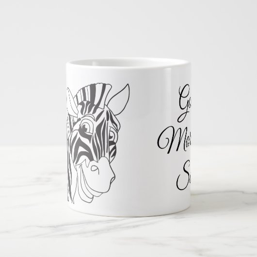 Gute Morgenlesung Schönes Zebra Schwarz & Weiß Jumbo-Tasse (Vorderseite)