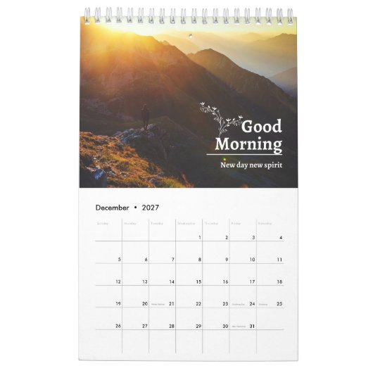 Gute Morgennatur Kalender (Dez 2027)