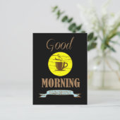 Gute morgens lustige Kaffeetrinker Zitate Postkarte (Stehend Vorderseite)