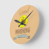Gute morgens lustige Kaffeetrinker Zitate Runde Wanduhr (Winkel)