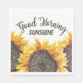 Gute Morgensonne Gelbbraun Sonnenblumen Serviette (Vorderseite)