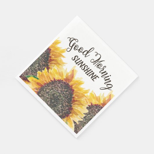 Gute Morgensonne Gelbbraun Sonnenblumen Serviette (Ecke)