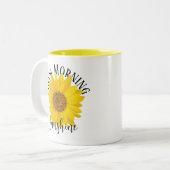 Gute Morgensonne Gelbe Sonnenblume Zweifarbige Tasse (Vorderseite Links)