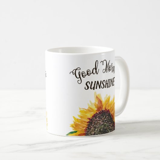 Gute Morgensonne Hübsche Sonnenblume Kaffeetasse (VorderseiteRechts)