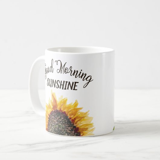 Gute Morgensonne Hübsche Sonnenblume Kaffeetasse (Vorderseite Links)