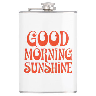 Gute Morgensonne Retrodekor drucken Flachmann